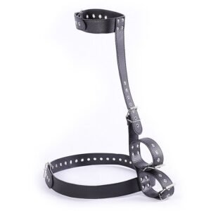 Fetich bondage - Coleira com Algema de Couro PU